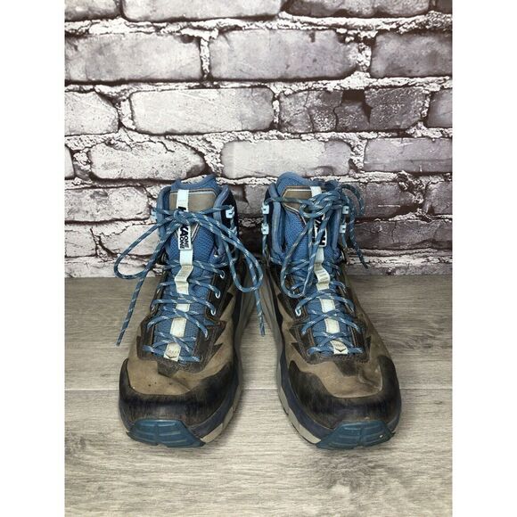 Men's Hoka One One Kaha GTX Gore-Tex Blue & Gray Mid Hiking Boots Women Sz 8M US - Picture 2 of 16